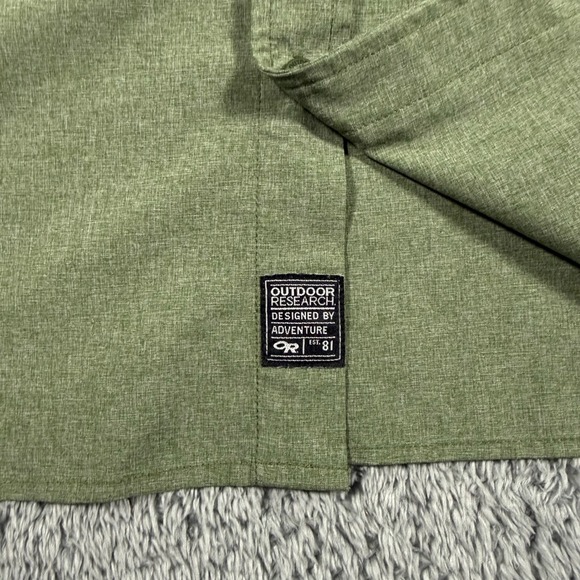 Outdoor Research Wayward Mens XXL Olive Green Long Sleeve Hiking Button Shirt - Picture 4 of 9